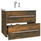 Sink Cabinet Smoked Oak Engineered Wood Medium Bathroom Cabinet