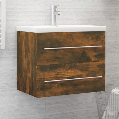 Sink Cabinet Smoked Oak Engineered Wood Medium Bathroom Cabinet