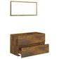 Bathroom Furniture Set Smoked oak Engineered wood Medium