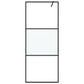 Walk-in Shower Wall Black 31.5x76.8" Half Frosted ESG Glass