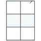 Walk-in Shower Wall Black 55.1x76.8" Half Frosted ESG Glass