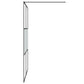 Walk-in Shower Wall Black 55.1x76.8" Half Frosted ESG Glass