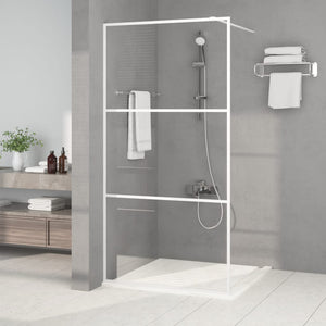 Walk-in Shower Wall White 39.4x76.8" Clear ESG Glass