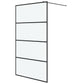 Walk-in Shower Wall Black 45.3x76.8" Frosted ESG Glass