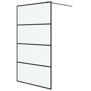 Walk-in Shower Wall Black 45.3x76.8" Frosted ESG Glass