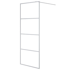 Walk-in Shower Wall Silver 31.5x76.8" Clear ESG Glass
