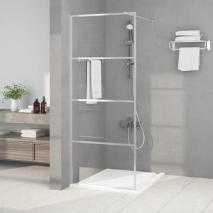 Walk-in Shower Wall Silver 31.5x76.8" Clear ESG Glass