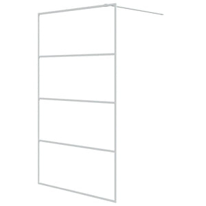 Walk-in Shower Wall White 45.3x76.8" Clear ESG Glass