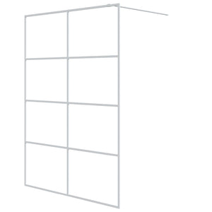 Walk-in Shower Wall White 55.1x76.8" Clear ESG Glass