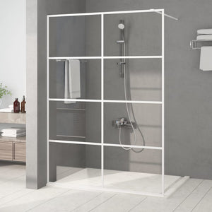 Walk-in Shower Wall White 55.1x76.8" Clear ESG Glass