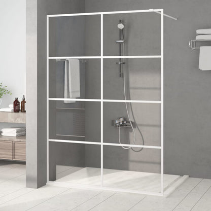 Walk-in Shower Wall White 55.1x76.8" Clear ESG Glass