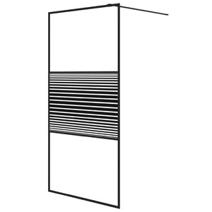 Walk-in Shower Wall Black 39.4x76.8" Clear ESG Glass