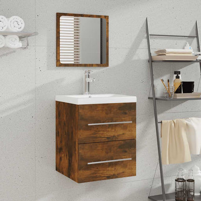 Bathroom Cabinet With Mirror Smoked Oak Engineered wood, Acrylic