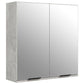 Bathroom Furniture Set Concrete Grey Engineered Wood, Glass Large