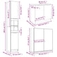 Bathroom Furniture Set Concrete Grey Engineered Wood, Glass Large