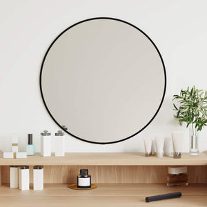 Wall Mirror Black Glass, PVC Wall Mounting Wall Mirror Circular