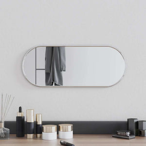 Wall Mirror Silver Glass, PVC 19.7 x 7.9 in Wall mounting