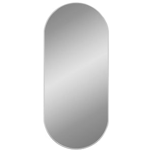 Wall Mirror Silver Glass, PVC 39.4 x 17.7 in Wall mounting