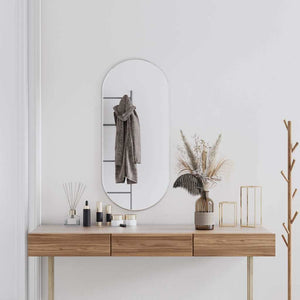 Wall Mirror Silver Glass, PVC 39.4 x 17.7 in Wall mounting