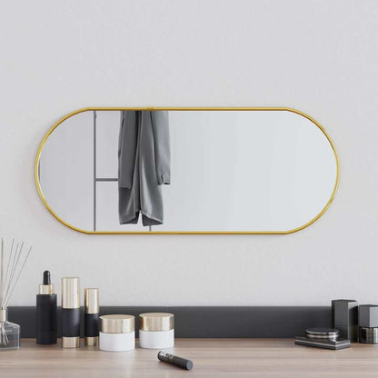 Wall Mirror Gold Glass 23.6 x 9.8 in Mirror Wall Mirror Oval