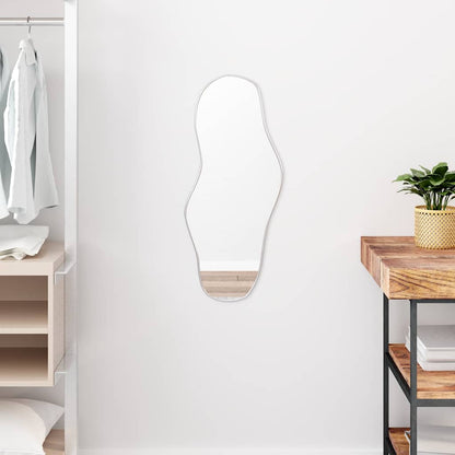Wall Mirror Silver Glass, PVC 27.6 x 11.8 in Minimalistic