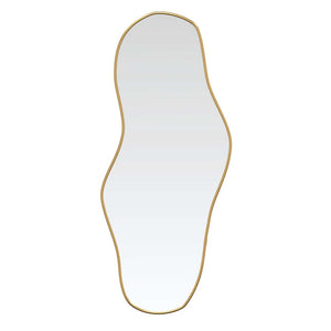 Wall Mirror Gold Glass, PVC 35.4 x 15.7 in Wall Mirror Oblong
