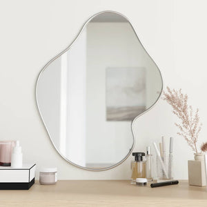 Wall Mirror Silver Glass, PVC 23.6x19.7 in Wall mounting