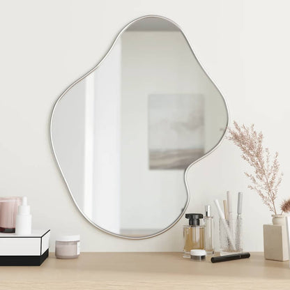 Wall Mirror Silver Glass, PVC 23.6x19.7 in Wall mounting