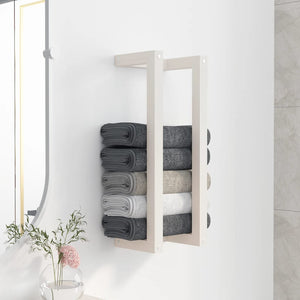 Towel Rack White Solid pine wood Small Towel Rack Rectangular