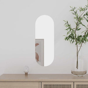 Wall Mirror Transparent Glass 5.9 x 15.7 in Wall mounting Oval