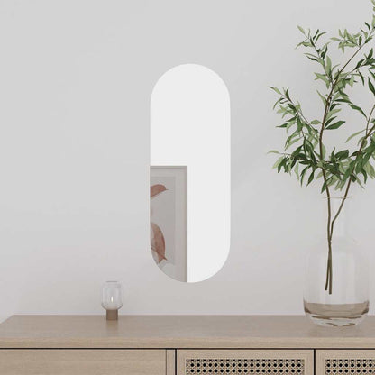 Wall Mirror Transparent Glass 5.9 x 15.7 in Wall mounting Oval