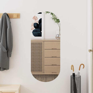 Wall Mirror Transparent Glass 11.8x27.6 in Classic/Traditional