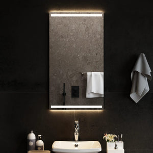 LED Bathroom Mirror Silver Glass 19.7 x 35.4 in