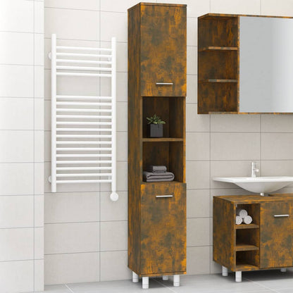 Bathroom Cabinet Smoked oak Engineered wood 11.8x11.8x70.5 in