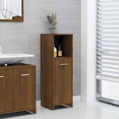 Bathroom Cabinet Brown Oak Engineered Wood Bathroom Cabinet