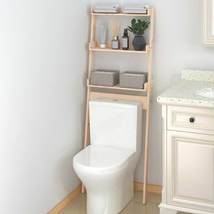 Toilet Rack Natural Pine Solid Pine Wood