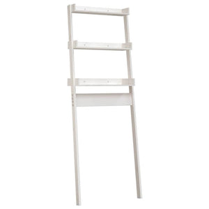 Toilet Rack White Solid Pine Wood 25.0x12.6x70.5 in Toilet Rack