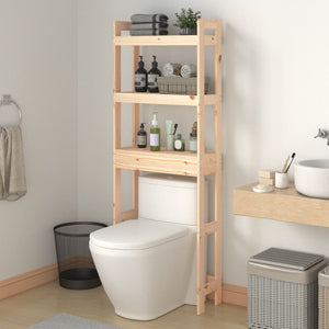 Toilet Rack Natural Wood Solid pine wood Medium Bathroom Shelf