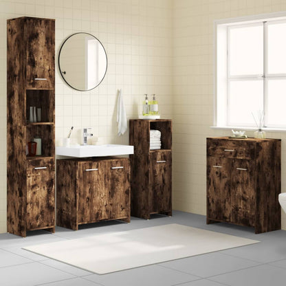 Bathroom Furniture Set Smoked oak Engineered wood Standard