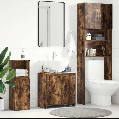 Bathroom Cabinet Smoked oak Engineered wood 23.6 x 13.0 x 24.0 in