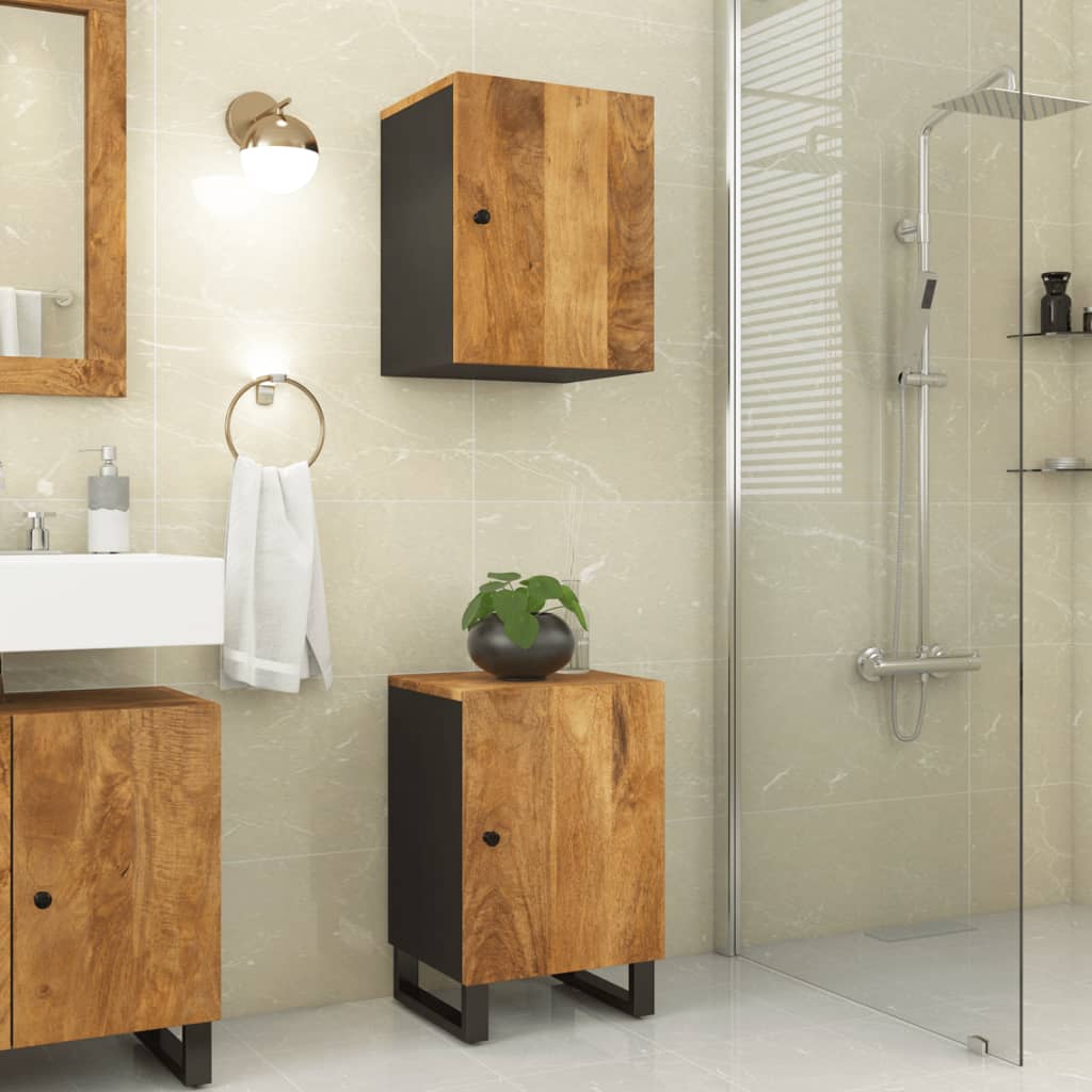 Bathroom Cabinet Honey brown Solid mango wood, engineered wood, iron