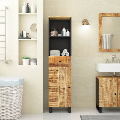 Bathroom Cabinet Black Solid Mango Wood 63 in high Modern