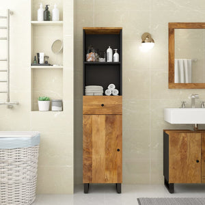 Bathroom Cabinet Honey brown Solid mango wood, engineered wood, iron