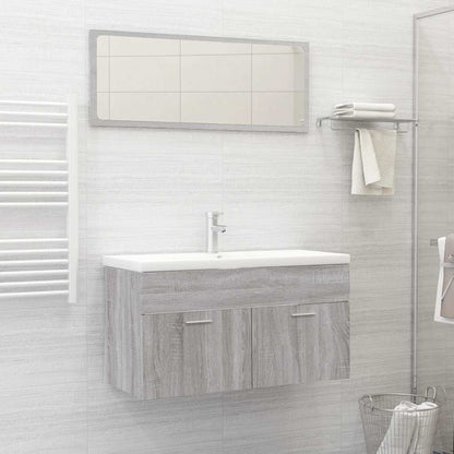Bathroom Furniture Set Grey Sonoma Engineered Wood Standard