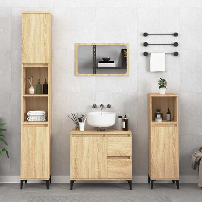 Bathroom Cabinet Sonoma oak Engineered wood, Metal