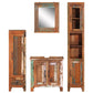 Bathroom Furniture Set Multi-colored Solid reclaimed wood, glass