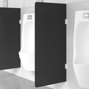 Wall-mounted Urinal Privacy Screen Black 35.4"x15.7" Tempered Glass