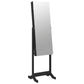 Mirror Jewelry Cabinet Black Engineered wood, Glass, Polyester fabric