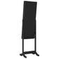 Mirror Jewelry Cabinet Black Engineered wood, Glass, Polyester fabric