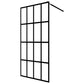 Walk-in Shower Wall with Shelf Black 31.5"x76.8" ESG Glass&Aluminum